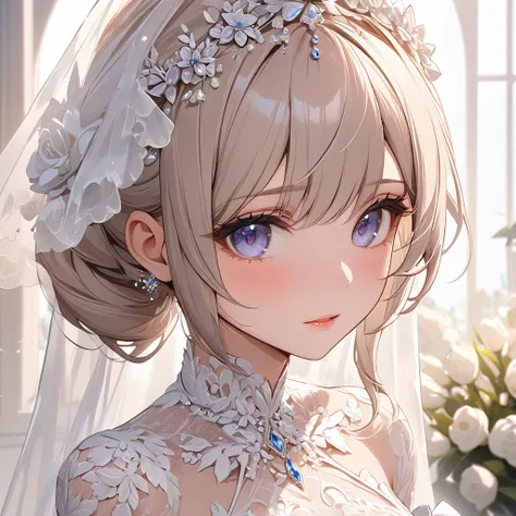 ((highest quality)), ((masterpiece)), (detailed), （perfect face）、the woman is luxiel、the woman is wearing a gorgeous wedding dre...