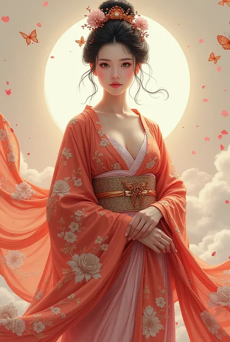 a woman in a bikini and a kimono kimono kimono kimono kimono kimono kimono kimono kimono kimono kimono kimono kim, japanese goddess, jaw-dropping beauty, gorgeous woman, sexy girl, beautiful oriental woman, asian woman, beautiful alluring anime woman, beau...