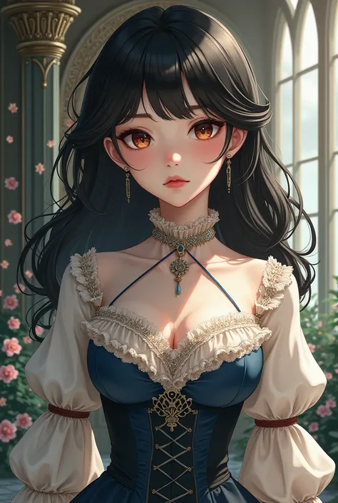 Anime, girl, victorian clothing style, pretty, strong