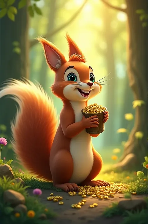 squirrel smiled. He knew that his greatest treasure wasn’t the gold or jewels, but the fun he had exploring the forest and the wonderful friends he had met along the way