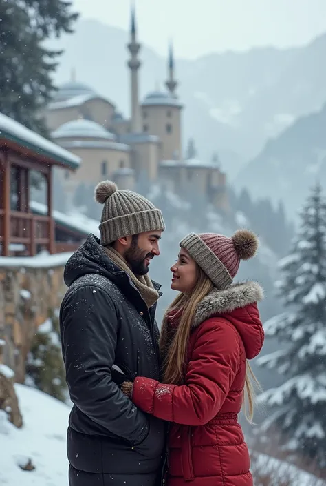 Winter couple in Turkey 