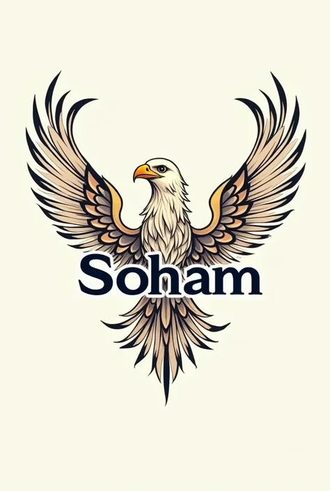 Soham name with eagle having stylish design 
