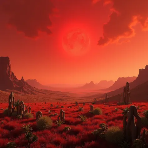 Mars Grasslands, Red Sky