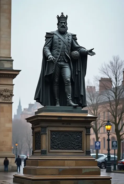 Monarch GeorgeIII of britain statue with name written in english