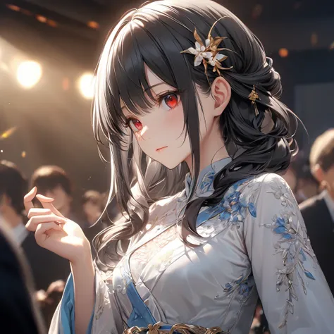 最high quality, wonderful_delicate, wonderful delicate eyes, Super detailed, beautiful, 8k , One girl, Red eyes, evil, Facial Contour,(Absurd, High resolution, Super detailed), masterpiece, perfectionな解決策, wonderfulディテール, Super Detailed,  Ray Tracing, Depth...