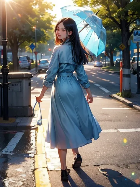 two girls, Casual clothing, sun after the rain, (Walking In Rhythm), Street Lady, sister love, Places and Spaces, Love Is Love, In the Mood, on the Street, (Dazzling Sunshine:1.3, beautiful Sunshine:1.3), (Lens Ghosting:1.4, lens flare:1.3, Octagon-shaped ...