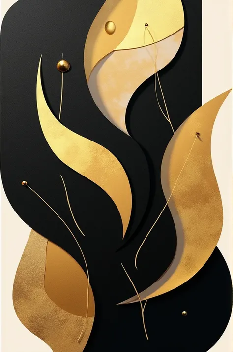 Modern art in black and golden colour 