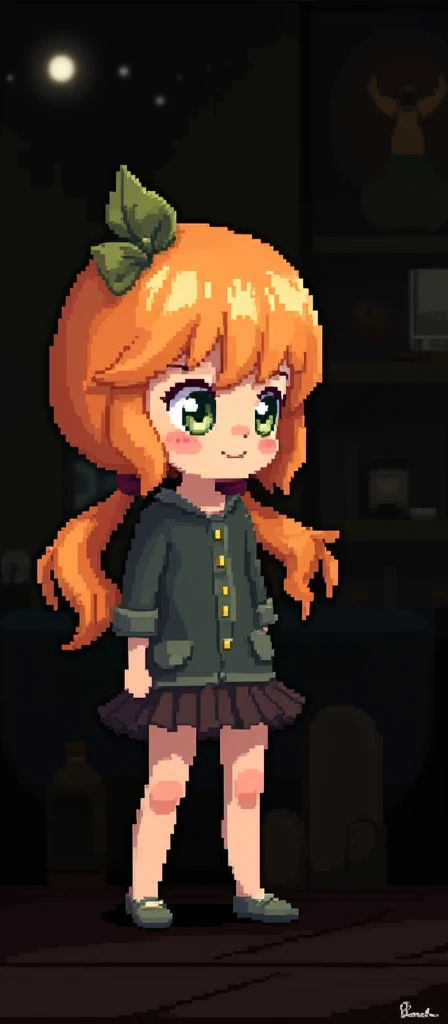 16 bit pixel art, cute girl