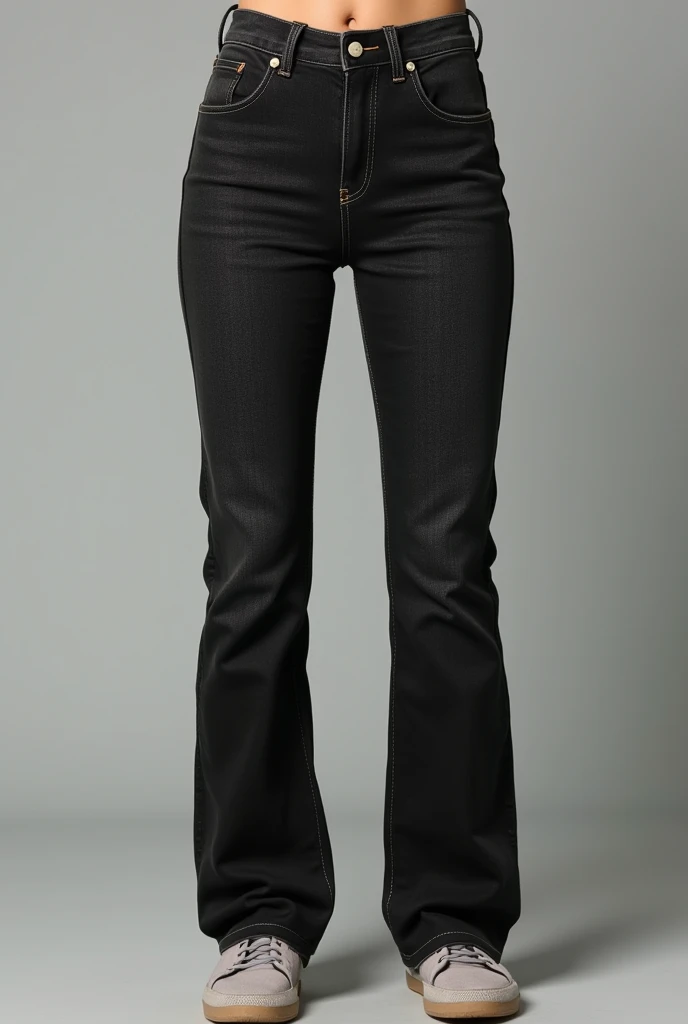 Womens black jeans, front views