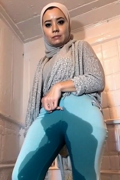 hijab girl peeing pants