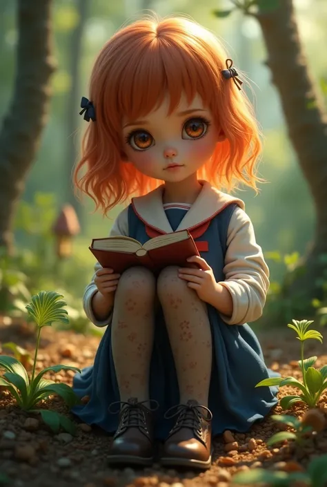 (Full body:1.5)，(((1girl in)):1.3),(view the viewer:1.4)，((anatomy correct):1.45),((Sitting in the woods):1.3),(He wore big glasses、I have a book in my hand:1.15),(Shy:1.15)，((Sailor Set):1.2),(((((((Patterned)))))) ,((pantyhose)):1.3),(((The tattoo)):1.3)...