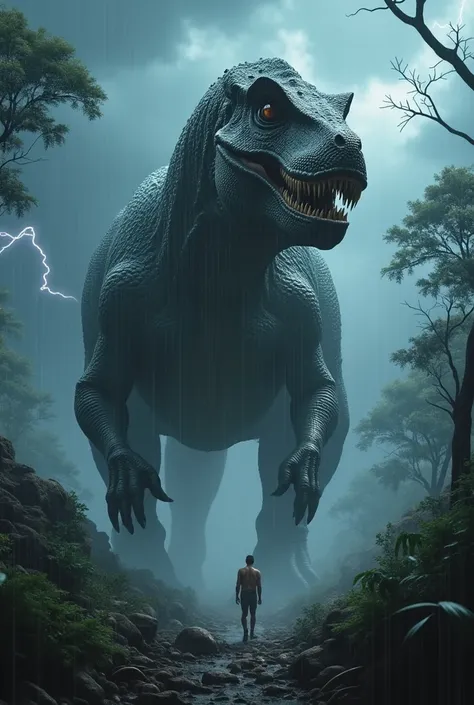 A dinasore through a thunder 

