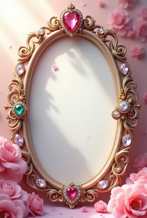 Love themed frame with gems and decoration