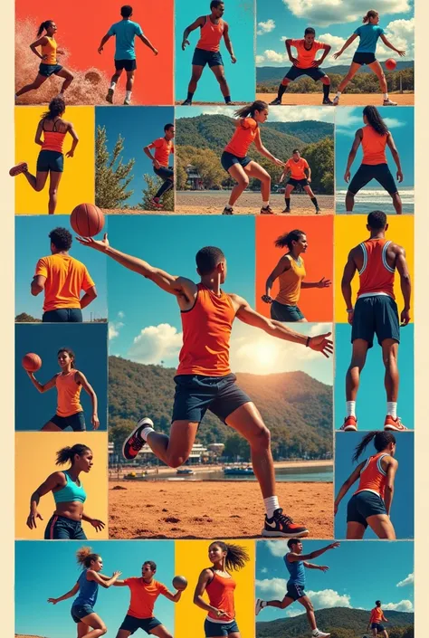 Create a photo collage that explains the importance of physical education in our daily life. Make it more creative that my pe teacher would cry if she saw my work that when you look at my work you’ll see the importance of physical education in just one loo...