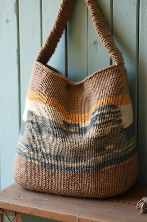 Bengkulu fortress motif knitted bag