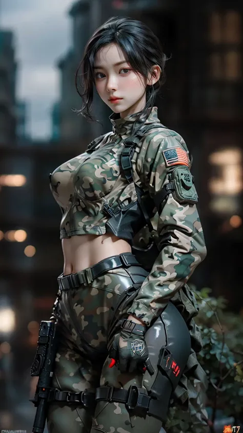 ((Highest quality)), (Realistic: 1.2), ( Sharp focus), High resolution, One girl, Fantasy Photography, beautiful sniper, Girl aiming with assault rifle, beautiful, Baby Face, 20-year-old, White skin, 青White skin, Fascinating, sexy, erotic, beautiful face, ...