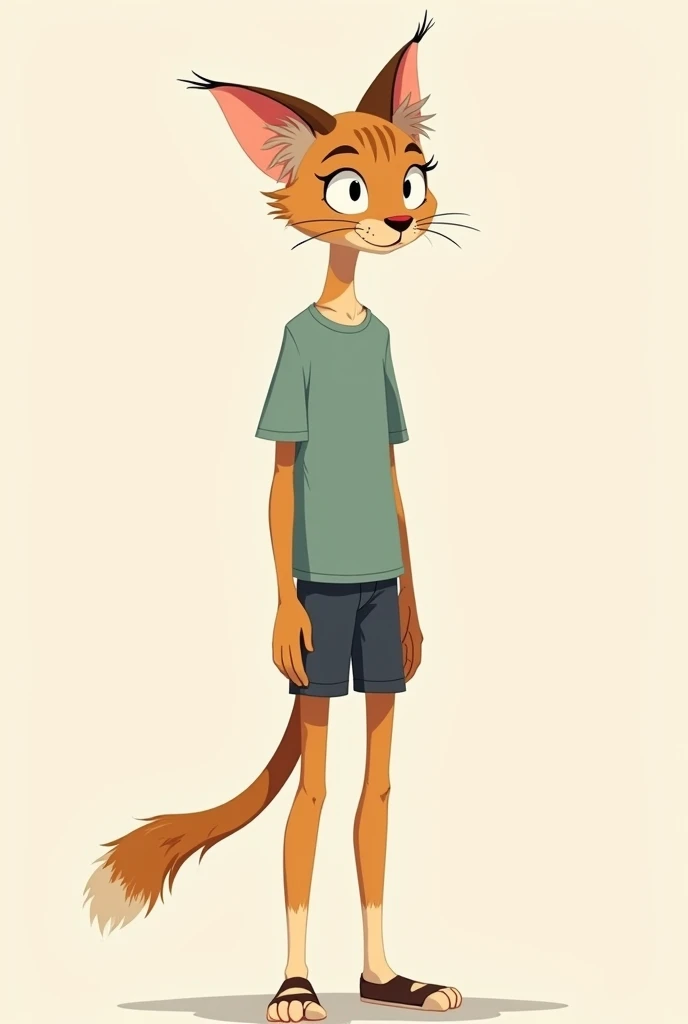 A tall boy around 12 with cat ears and a tail 