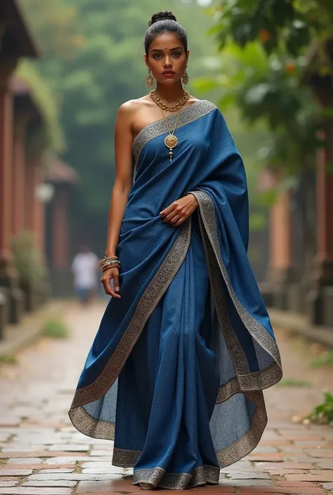 Kandyan saree using denim 