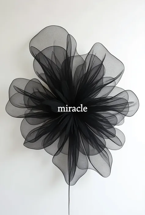 Very single black white background with mesh , and in the middle in middle letters it says Miracle and the color of the text almost matches the color of the foreground and well, that was beautiful , and there were no animal cradles and so on