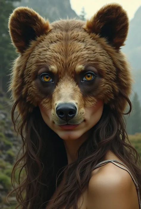 Beautiful women has bear looks 