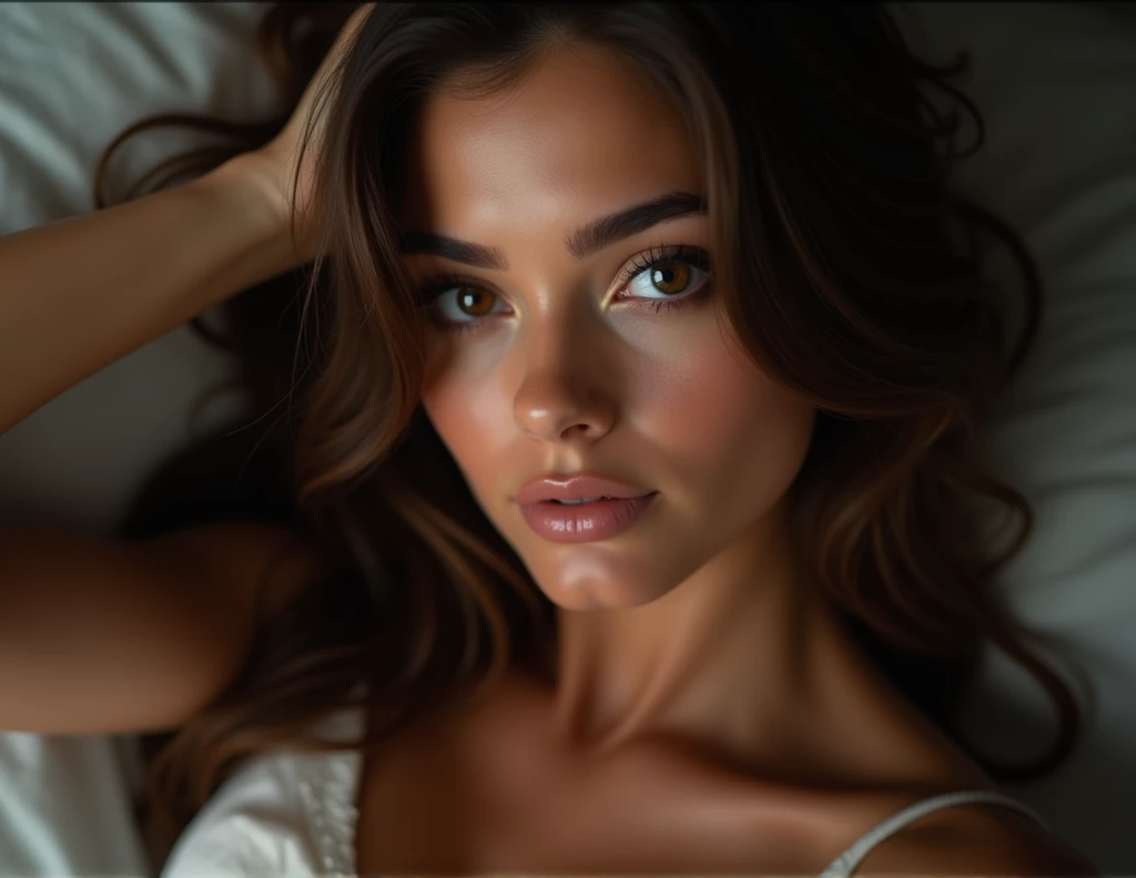 arafed woman fully , sexy girl with brown eyes, ultra realistic, meticulously detailed, portrait sophie mudd, brown hair and large eyes, bedroom eyes, violet myers, without makeup, natural makeup, fucking her husband