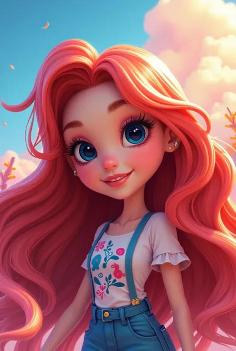 Create 5 character arts with long wavy hair to be mascots on a YouTube channel
