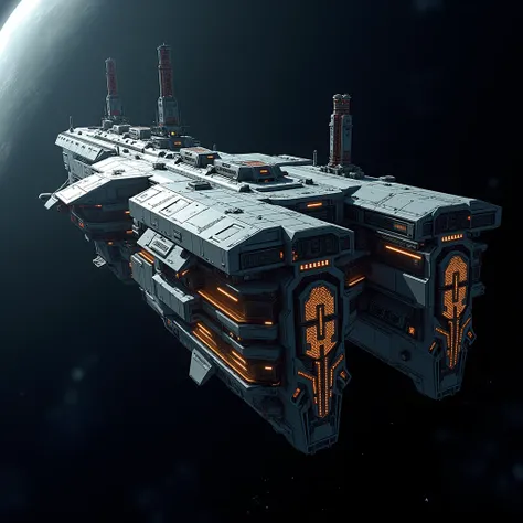 a robust space station, Futuristic and alien design