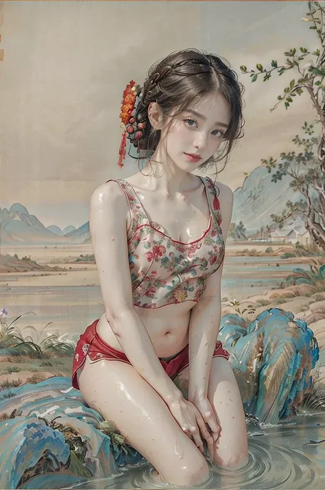 (((best quality))), (((ultra detailed))), (((masterpiece))),(gongbi:1.5),illustration,((1 beautiful young girl,solo)),((short ha...