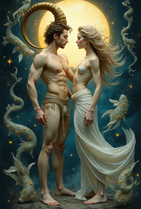 Zodiac signs, capricon X pieces as human pairs