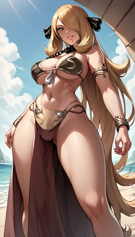 score_9, score_8_up, score_7_up, source_anime, best quality, solo, clear face, cynthia, long hair, large breasts, perfect body, ...