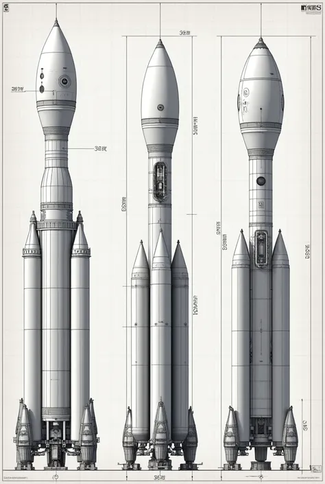 create a realistic two staged falcon 9 style rocket with only one booster and no landing legs,also it must be in 3 meter diameter and turn it into a blueprint