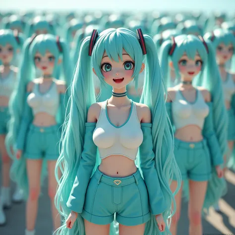 (Japanese Clone-girls=cosplayer), (Hatsune Miku), (Super Best masterpiece Clone-girls Raw Photography Art), (16K, Highest quality, Ultra-high resolution, RAW Photos), (It&#39;s so unrealistic., With unparalleled depiction, With an unfathomable sight, An un...