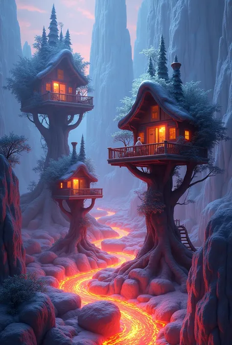 3 Treehouse neoon and lava and ice 
