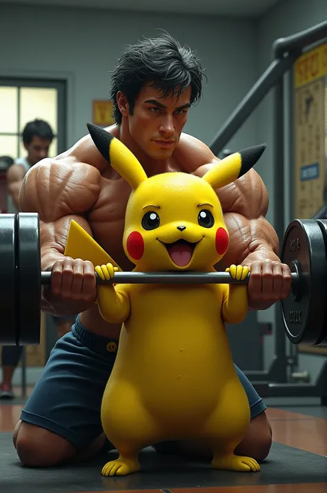 Pikachu en salle de musculation avec Sylvester Stallone 1988