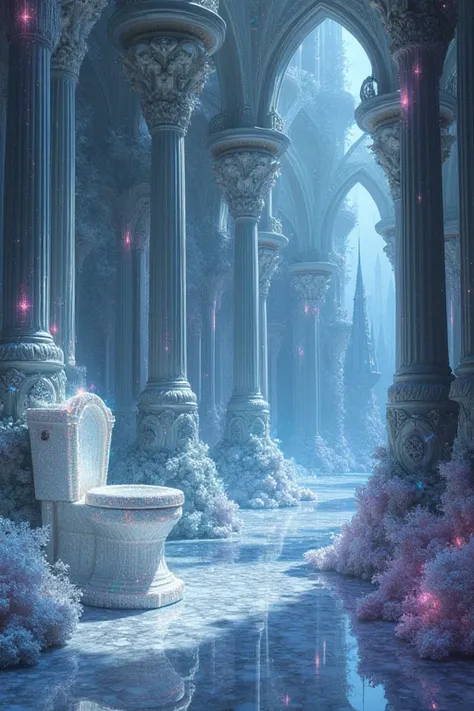 Gothic architecture made entirely of precious stones、It&#39;s all made of diamonds、People are gone、A world of jewels、More jewel-like feel、Everything you see is made of jewels、toilet