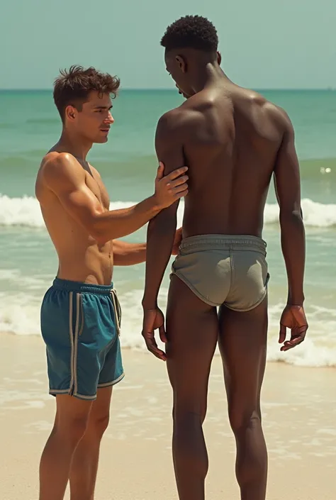 White boy touches black boy&#39;s butt