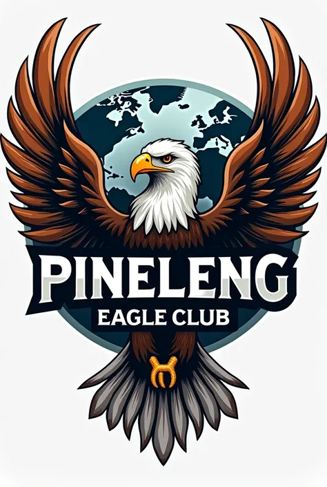 an eagle logo with a globe image behind the eagle image and with the words PINELENG EAGLE CLUB
But different 