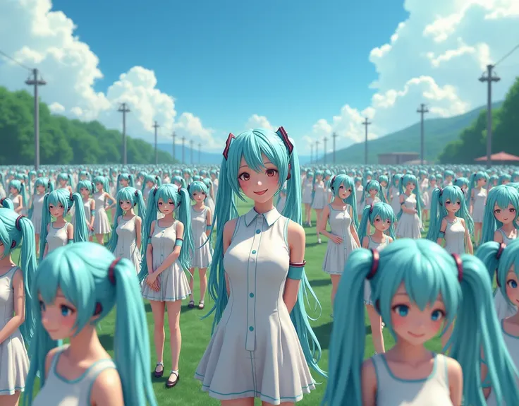 (Japanese Clone-girls=cosplayer), (Hatsune Miku, Cosplay, Hatsune Miku衣装), (Super Best masterpiece Clone-girls Raw Photography Art), (16K, Highest quality, Ultra-high resolution, RAW Photos), (It&#39;s so unrealistic., With unparalleled depiction, With an ...