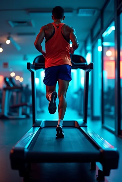 Photo treadmill display 7 kilometers run in 43 minutes and 12 seconds