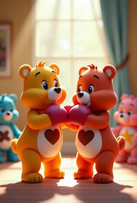 We are the bear Bear Bear Meet You cartoon three bears and care bears boxing 8k soft light quality 