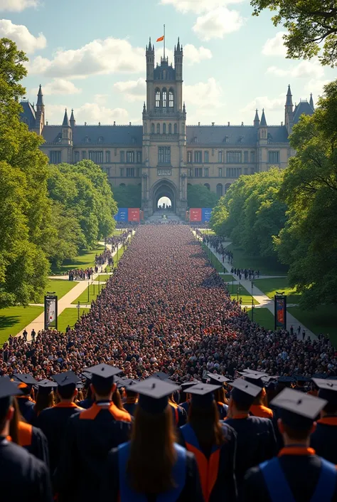 A picture of a big graduation college 