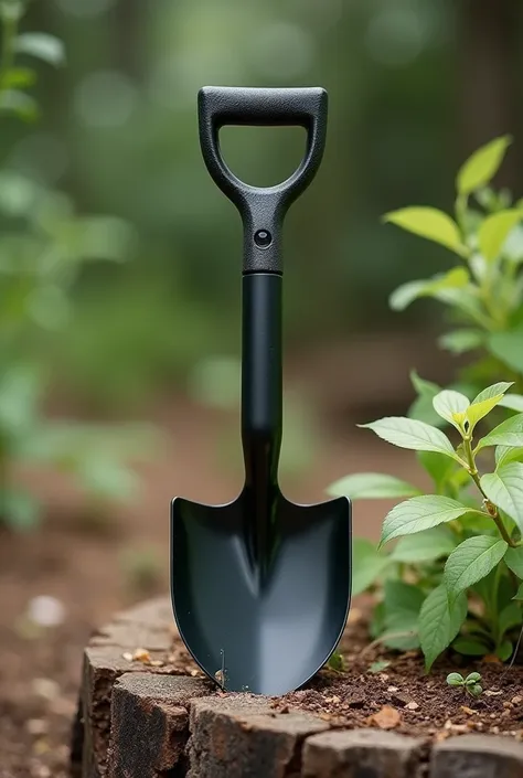 Small size spade with folding mechanism and ergonomic handle 