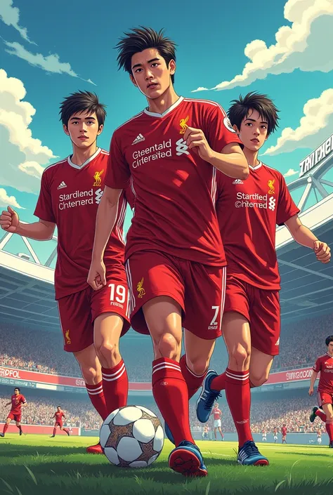 Liverpool football players x japanese anime characters