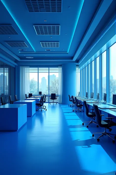 All blue designer office