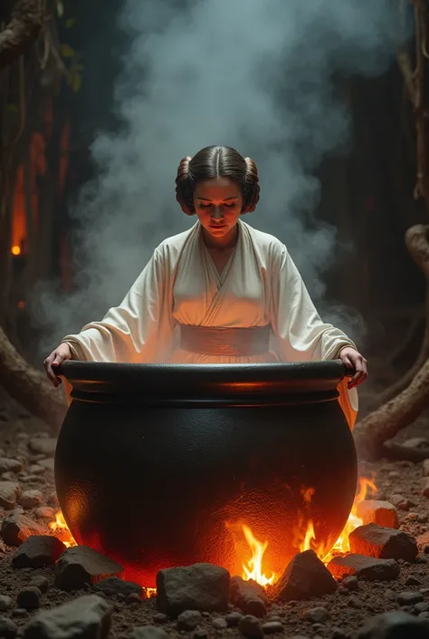 Princess leia being stewednin a cauldron