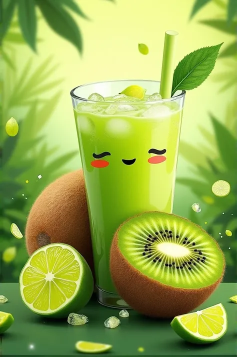 Create a brand that is kiwi lime and only uses kiwis for the presentation image 