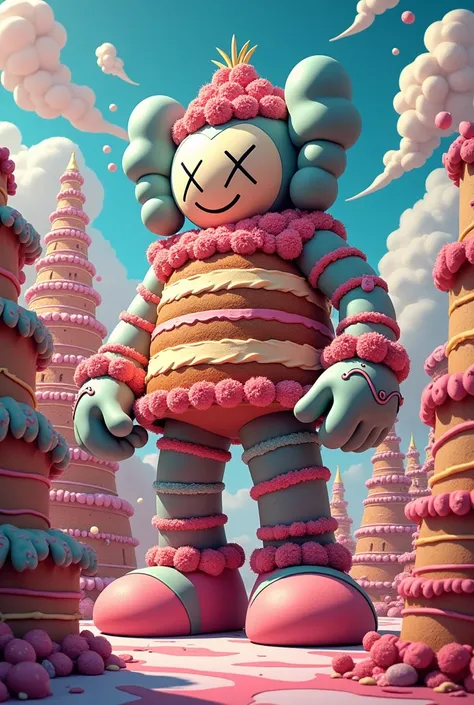 create an image with a “cake lord” inspired by the Kaws cartoon