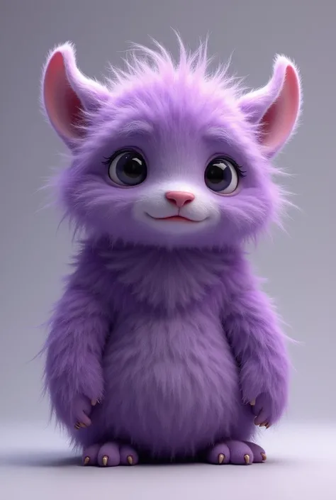 Cute purple furry monster sad