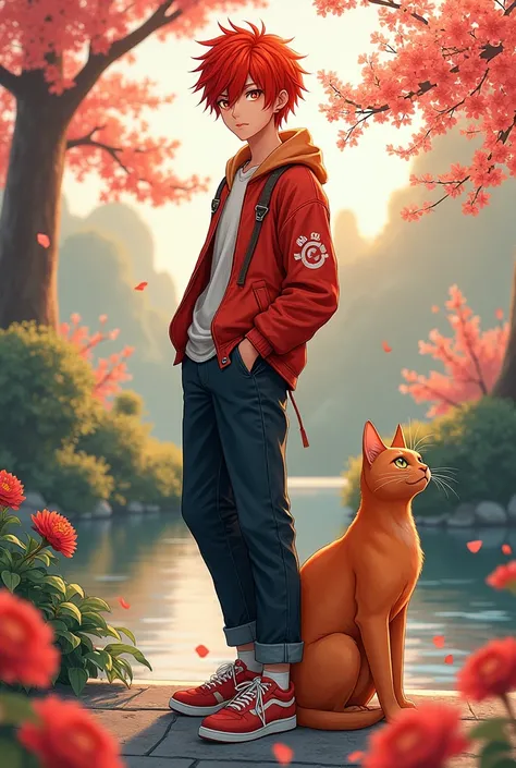 sakuragi with orange cat