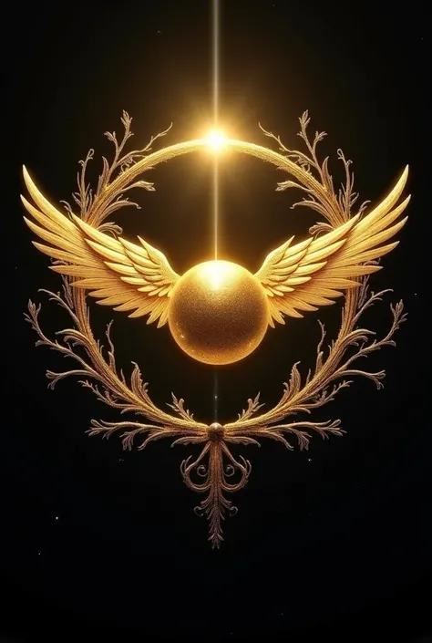 profile logo , that it be a golden snitch with golden shiny wings  , in the middle a medium circle , with vines around the circle , with gold, black and silver colors , Let a bright golden light come out above and illuminate the circle  , At the end of the...